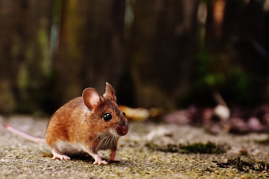 pexels-photo-2280794-2280794 A detailed shot of a brown wood mouse on a natural outdoor surface, highlighting its whiskers and fur.